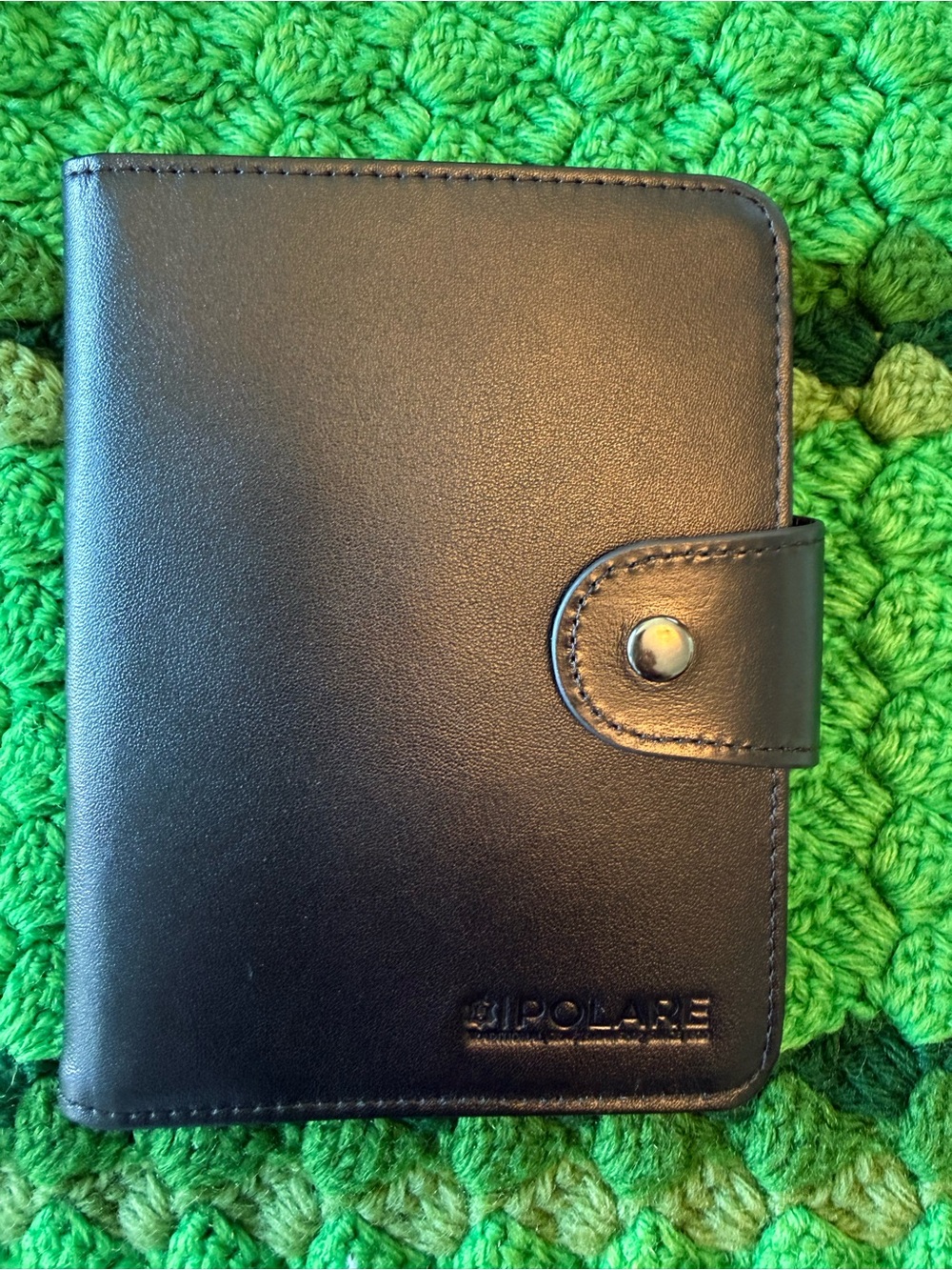 Polare Black Leather Passport Holder